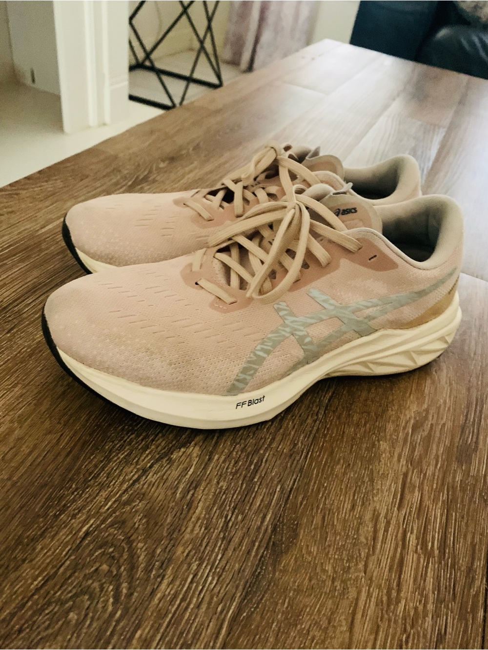 ASICS FF Blast Women's Athletic Running Shoes in Blush and White